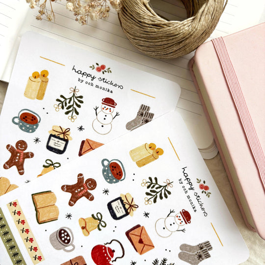 Christmas Coziness - Sticker Sheet | Cozy Winter Stationery