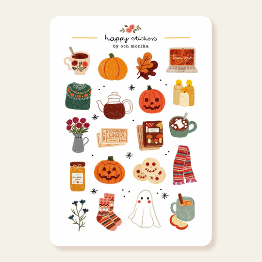 Cozy Halloween - Sticker Sheet | Autumn Seasonal Gift