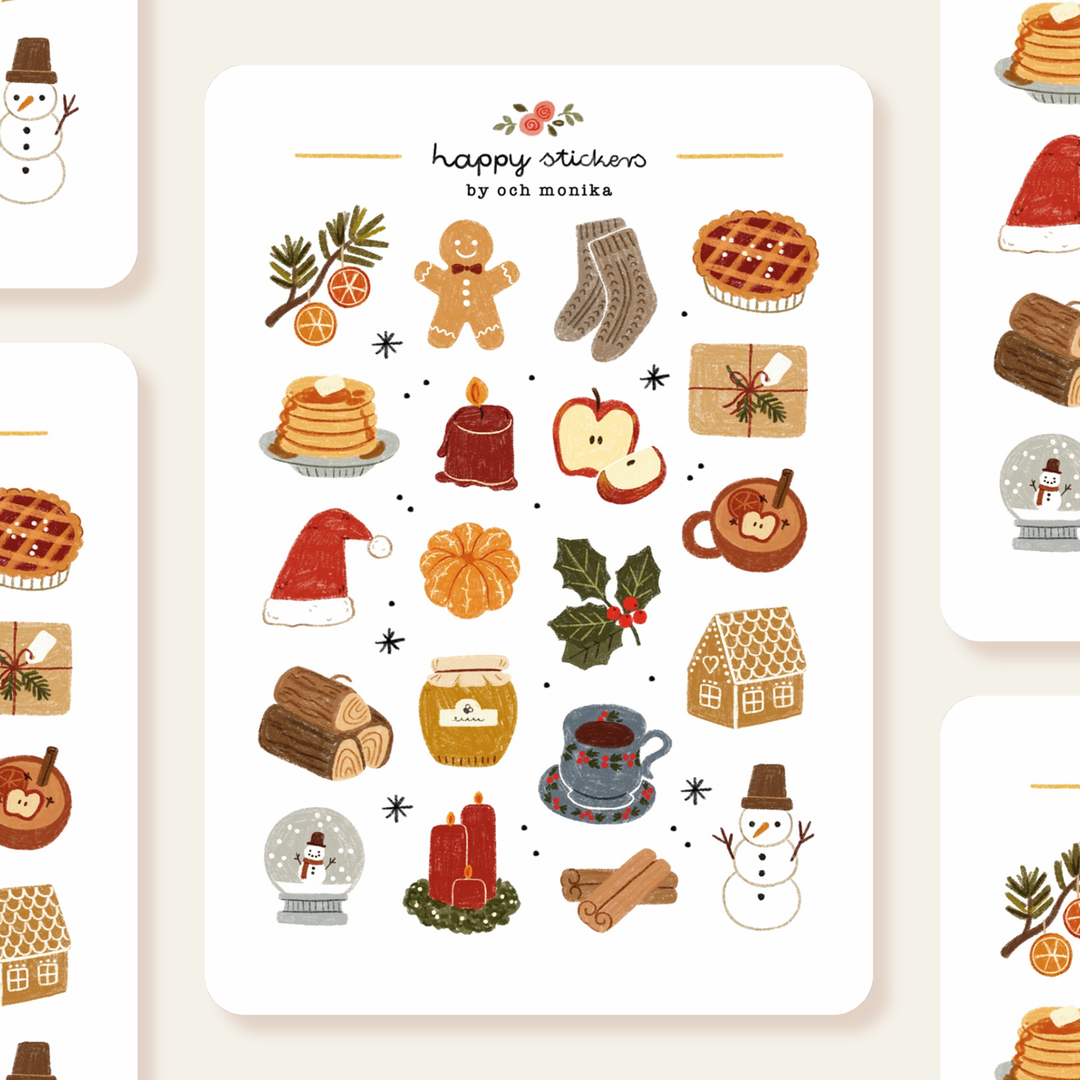 Warm Wishes - Sticker Sheet | Holiday Gift Stationery