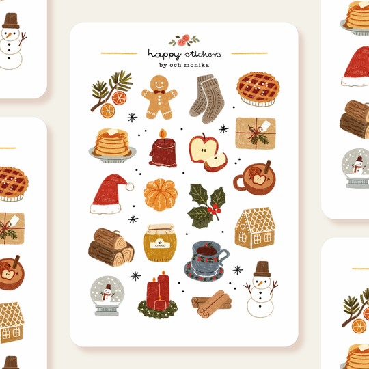 Warm Wishes - Sticker Sheet | Holiday Gift Stationery