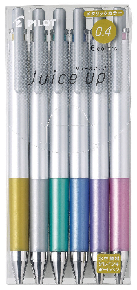 Pilot Juice Up 0.4mm Metallic 6-Colour Set in packaging