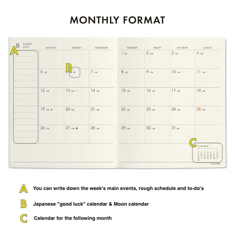 Nähe Spring 2025 Monthly Planner Square- Pink