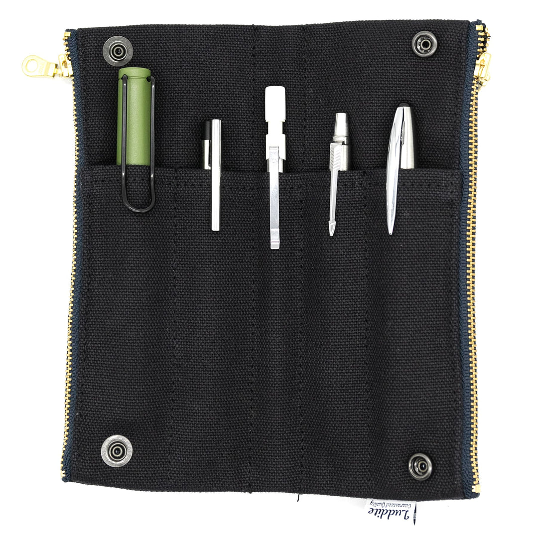 Luddite Canvas Pen/Pencil Case- Black
