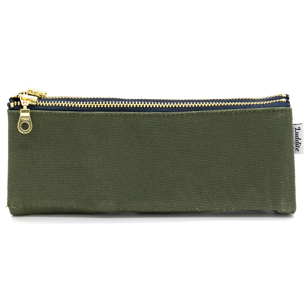 Luddite Canvas Pen/Pencil Case- Khaki Green