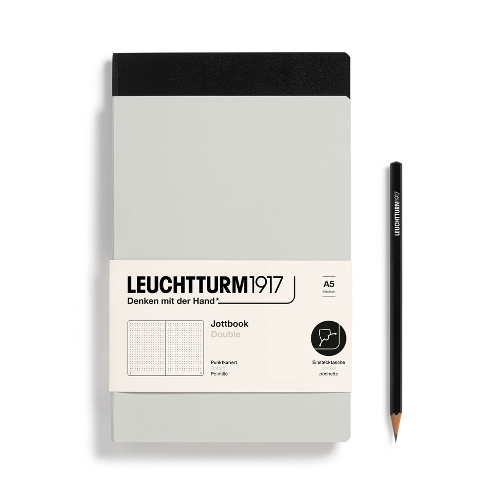 Leuchtturm1917 A5 Jottbook Double - Light Grey & Black