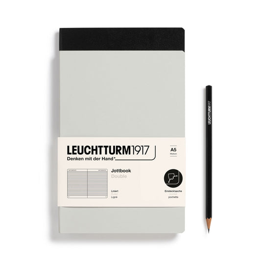 Leuchtturm1917 A5 Jottbook Double - Light Grey & Black