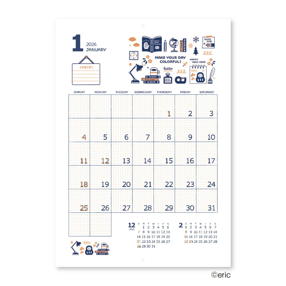Shinnippon  Eric Small Things Wall Calendar