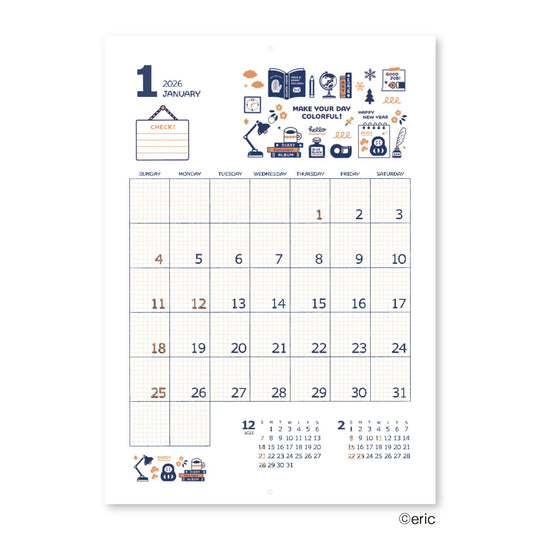 Shinnippon  Eric Small Things Wall Calendar