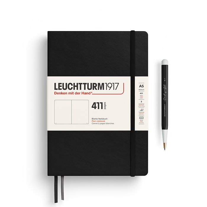 Leuchtturm1917 Notebook 411 Hardcover Medium A5 - Black
