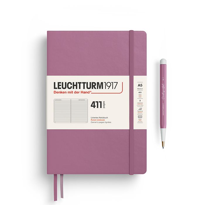 Leuchtturm1917 Notebook 411 Medium A5 Hardcover - Dusty Rose