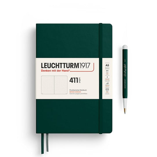 Leuchtturm1917 Notebook 411 Hardcover Medium A5 - Forest Green