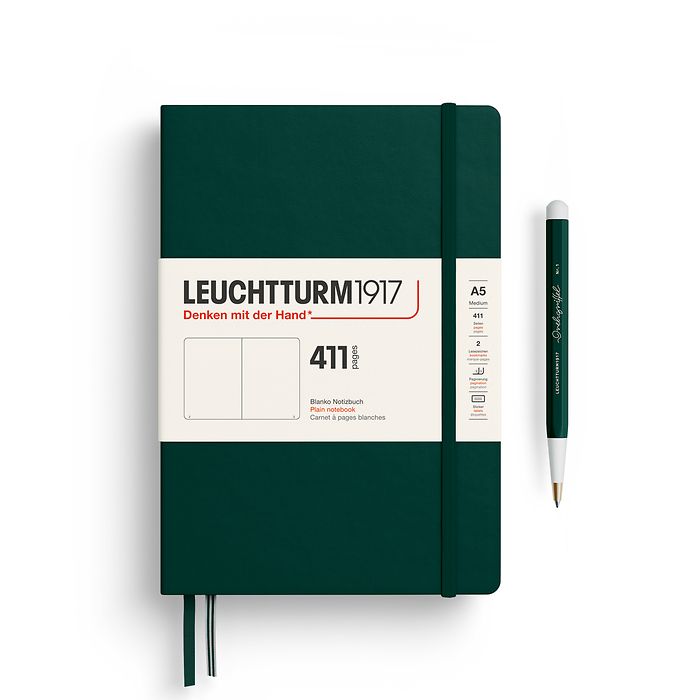 Leuchtturm1917 Notebook 411 Hardcover Medium A5 - Forest Green