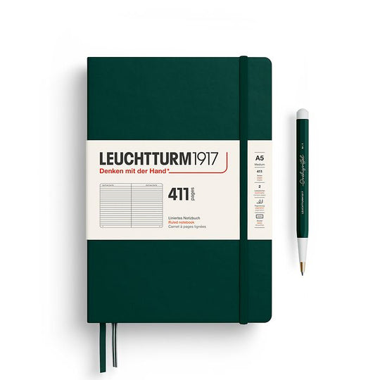 Leuchtturm1917 Notebook 411 Hardcover Medium A5 - Forest Green