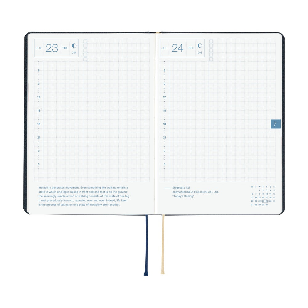 Hobonichi HON A6- Navy Slash
