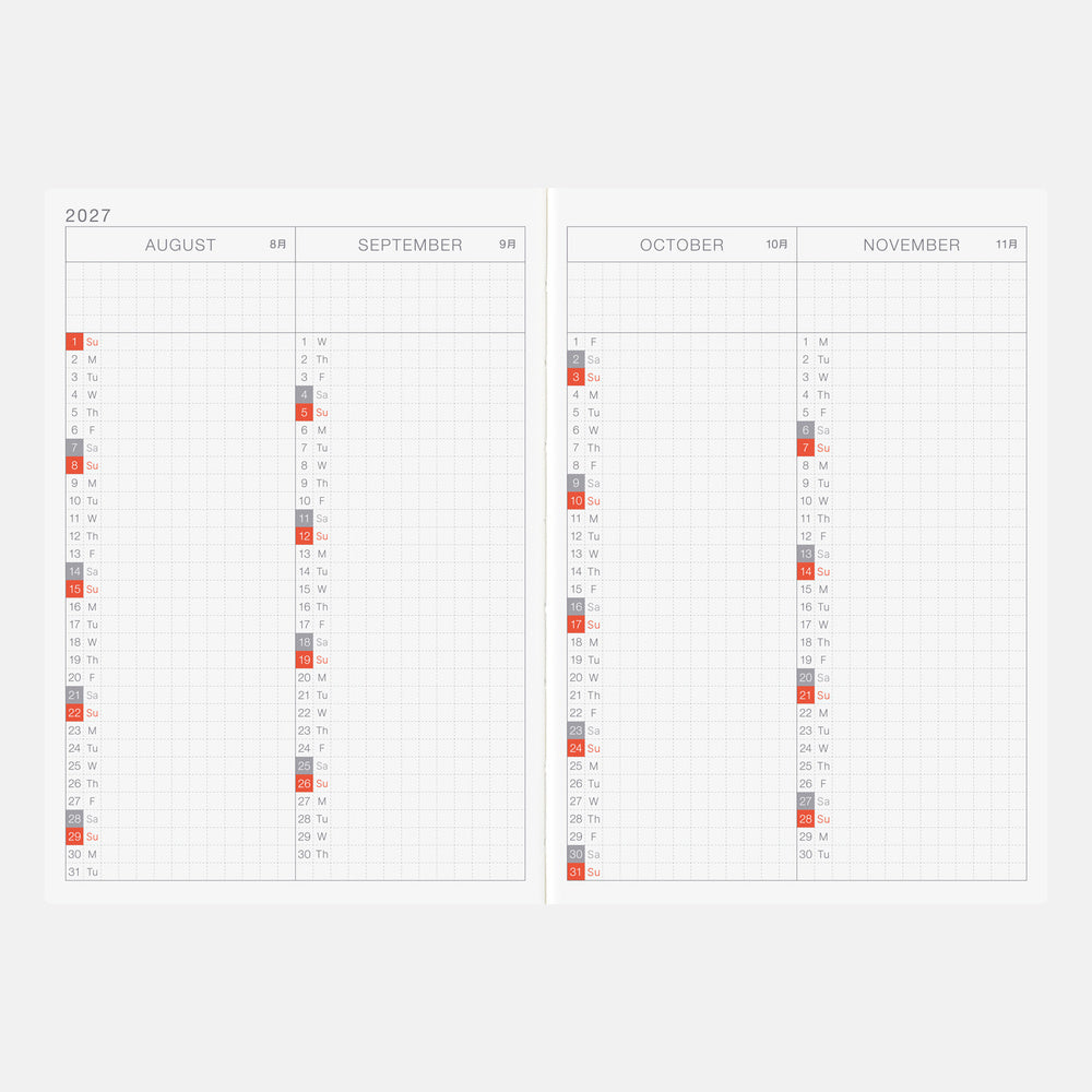 Hobonichi Techo 2027 English Original Book A6