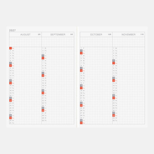 Hobonichi Techo 2027 English Original Book A6