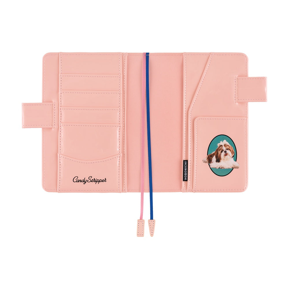 Hobonichi A6 Cover Candy Stripper:- Random Dog &amp; Cat (Pink)