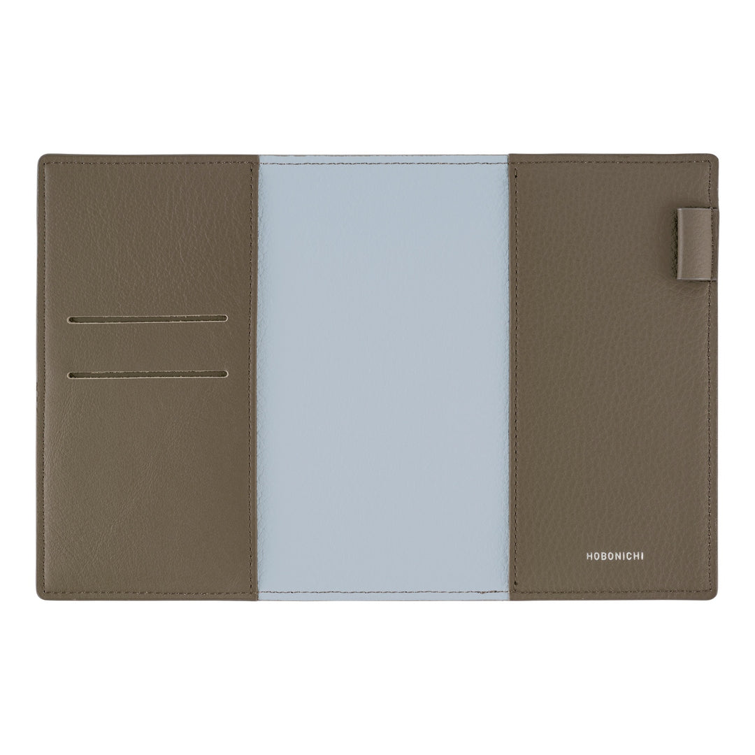Hobonichi A6 Cover Leather- Taut (Grey & Light Blue)