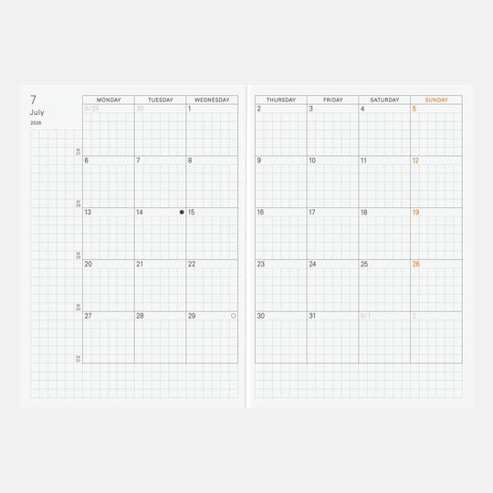 Hobonichi A6 Planner Book 2026- English