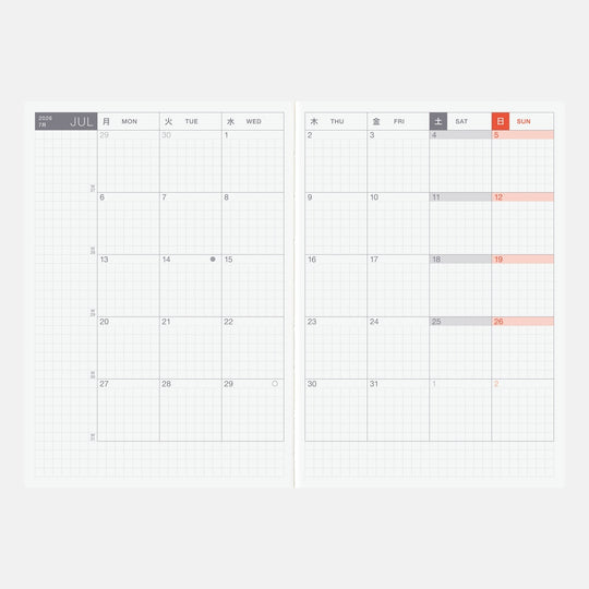 Hobonichi A6 Original Book 2026- English