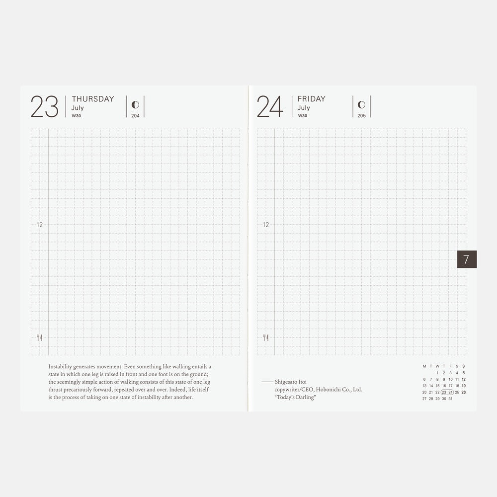 Hobonichi A6 Planner Book 2026- English