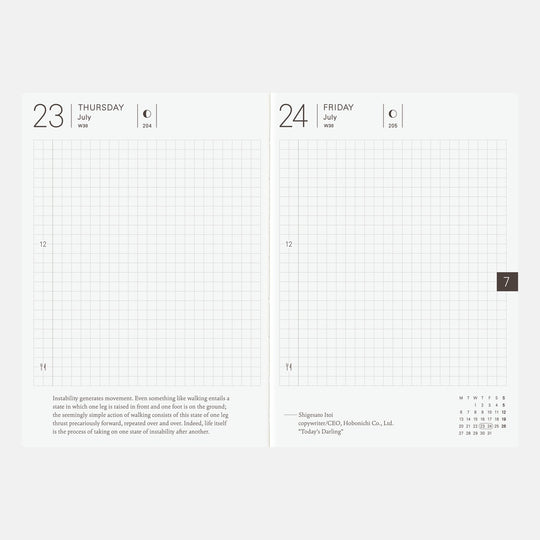 Hobonichi A6 Planner Book 2026- English