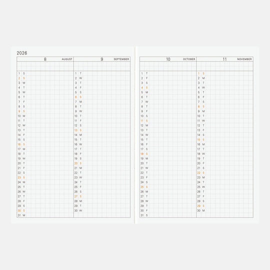 Hobonichi A6 Planner Book 2026- English