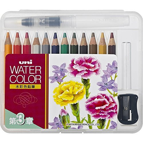 Mitsubishi Compact Coloured Pencils 12-Colours - Basic Tone