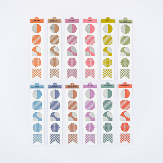 Hobonichi Tsuki No Iro- Bookmark-Style Foil-Pressed Stickers