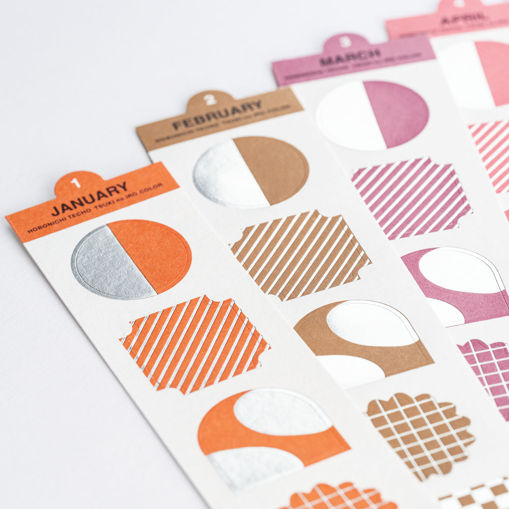 Hobonichi Tsuki No Iro- Bookmark-Style Foil-Pressed Stickers
