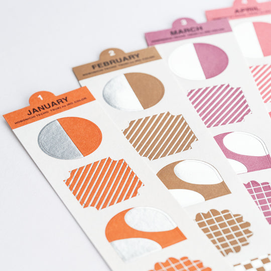Hobonichi Tsuki No Iro- Bookmark-Style Foil-Pressed Stickers