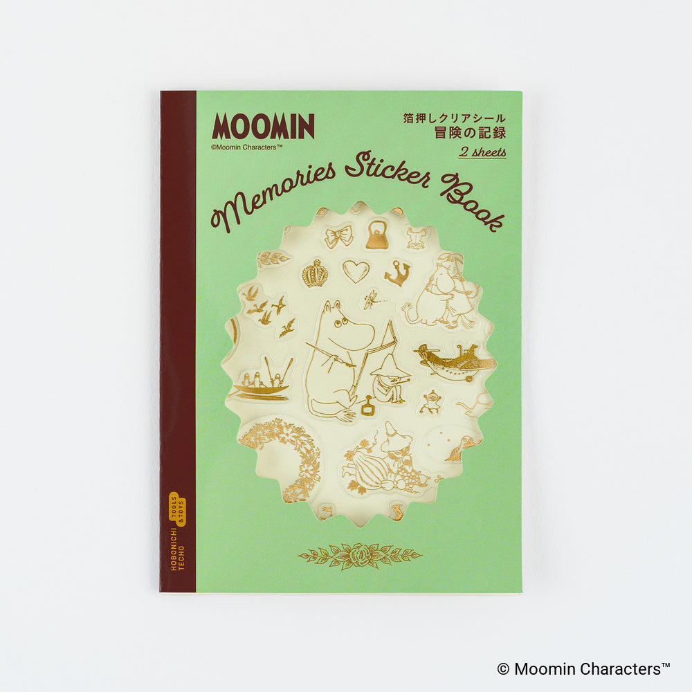 Hobonichi Moomin Foil-Stamped Clear Stickers - Adventure Log