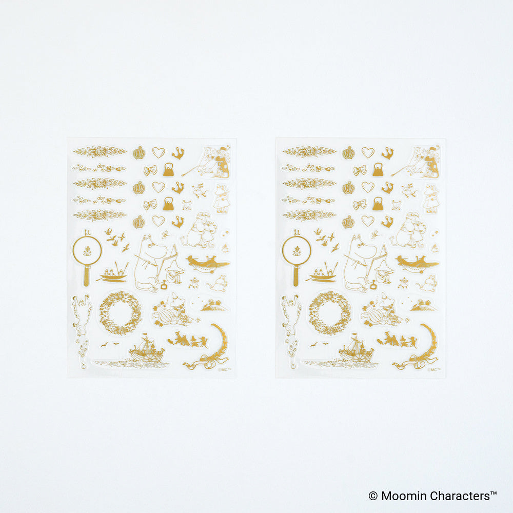 Hobonichi Moomin Foil-Stamped Clear Stickers - Adventure Log