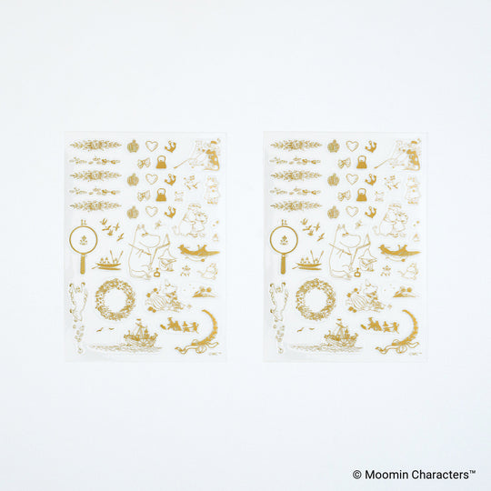 Hobonichi Moomin Foil-Stamped Clear Stickers - Adventure Log