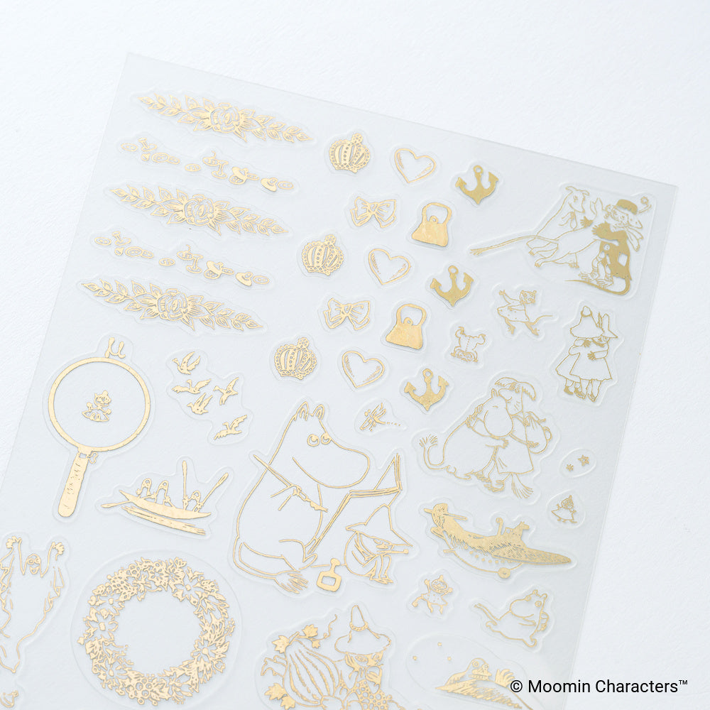 Hobonichi Moomin Foil-Stamped Clear Stickers - Adventure Log