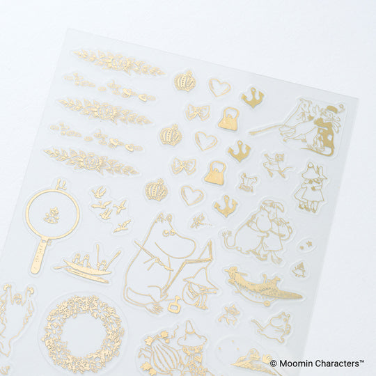 Hobonichi Moomin Foil-Stamped Clear Stickers - Adventure Log