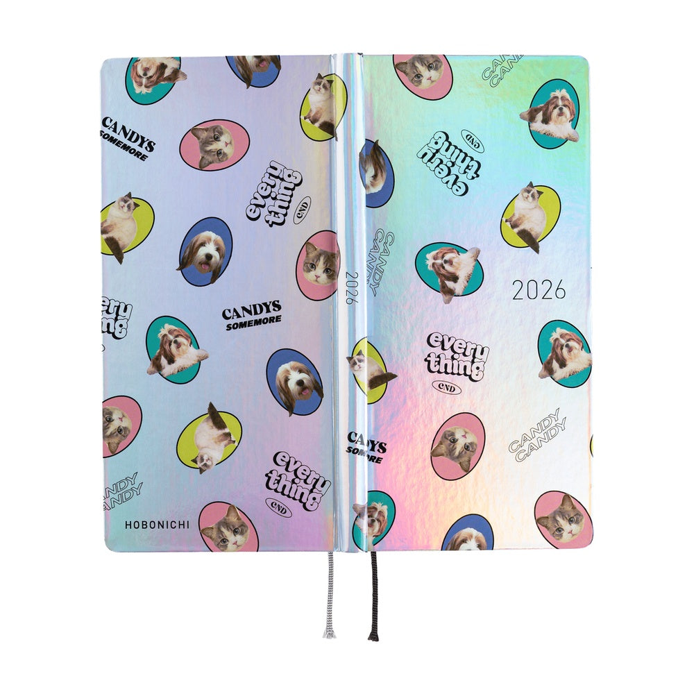 Hobonichi Weeks English Tall & Slim Candy Stripper- Random Dog & Cat (Aurora)