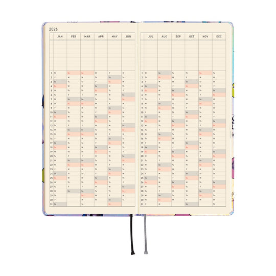 Hobonichi Weeks English Tall & Slim Candy Stripper- Random Dog & Cat (Aurora)