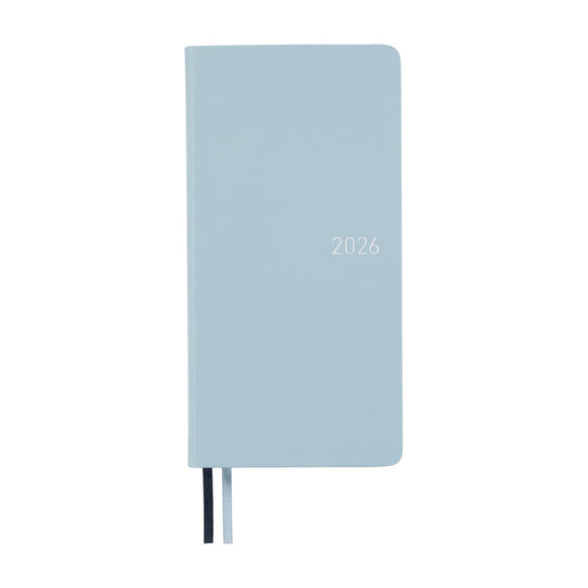 Hobonichi Weeks English Tall & Slim Leather- Snow Blue