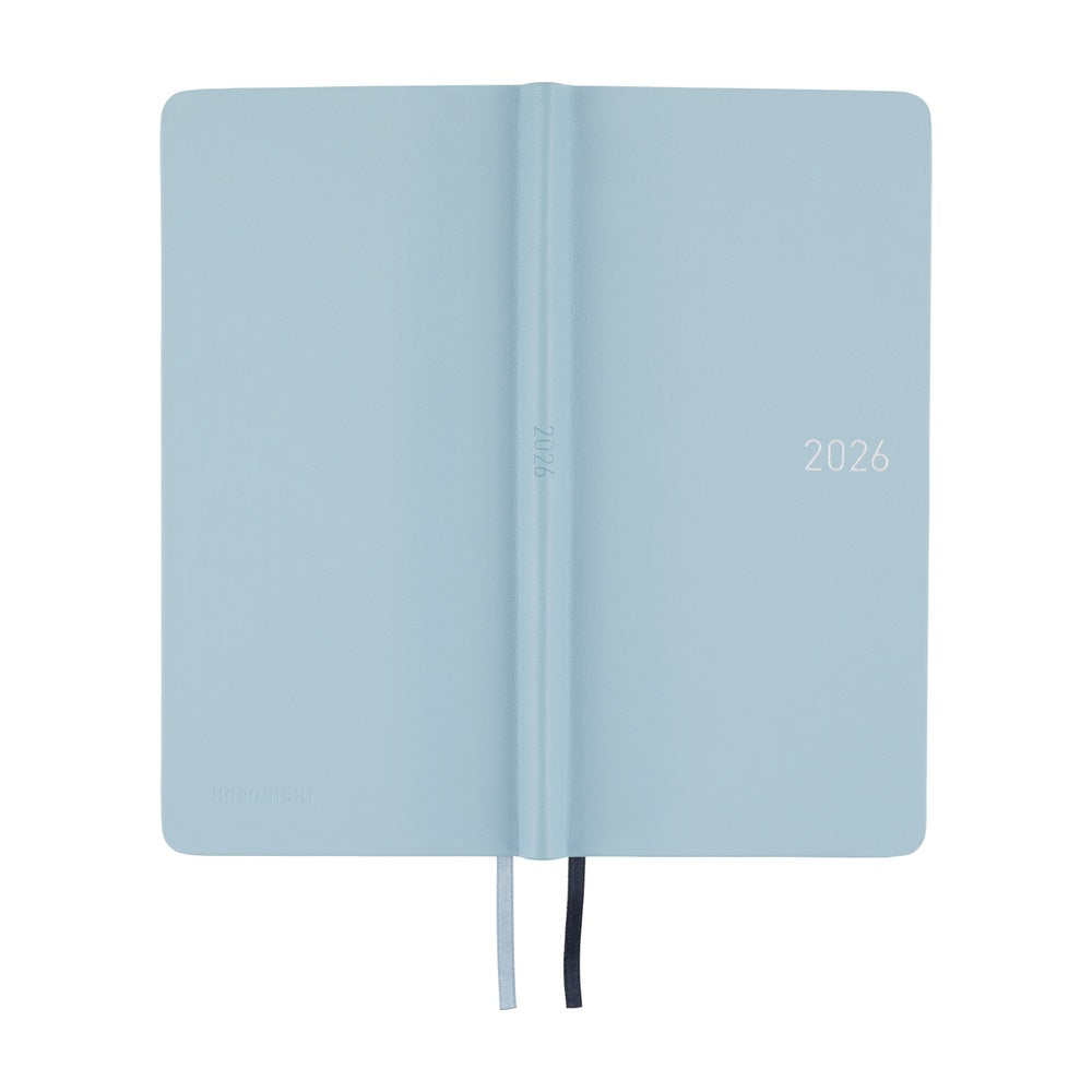 Hobonichi Weeks English Tall & Slim Leather- Snow Blue