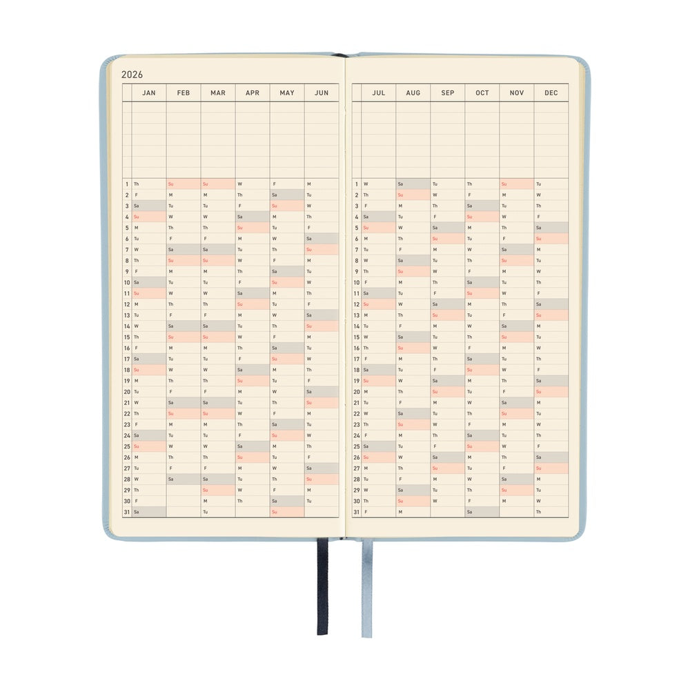 Hobonichi Weeks English Tall & Slim Leather- Snow Blue
