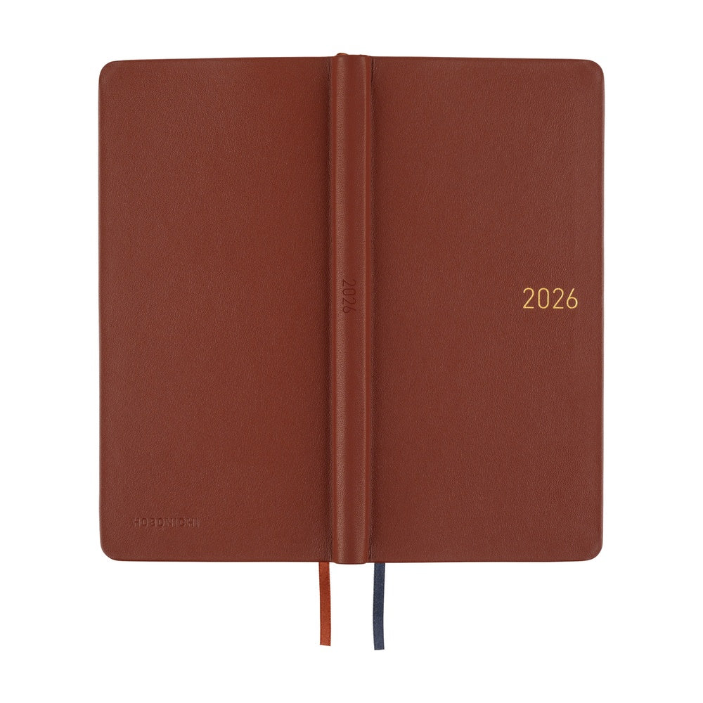 Hobonichi Weeks English Tall & Slim Leather- Wine Brown