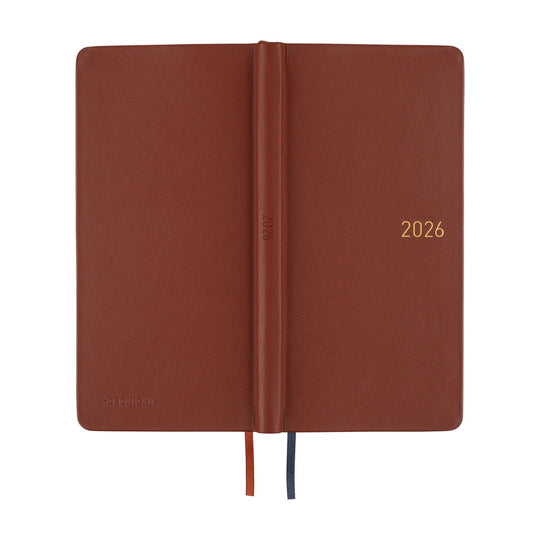 Hobonichi Weeks English Tall & Slim Leather- Wine Brown