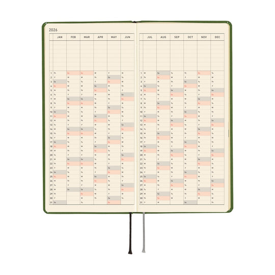 Hobonichi Weeks English Tall & Slim Colours- Antique Green