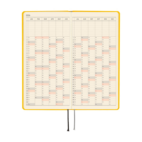 Hobonichi Weeks English Tall & Slim Colours- Full Moon Yellow
