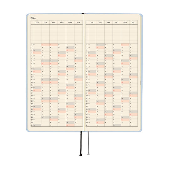 Hobonichi Weeks English Tall & Slim Colours- Sky Mist