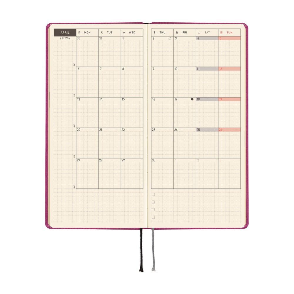 Hobonichi Weeks English Tall & Slim Colours- Peony Purple