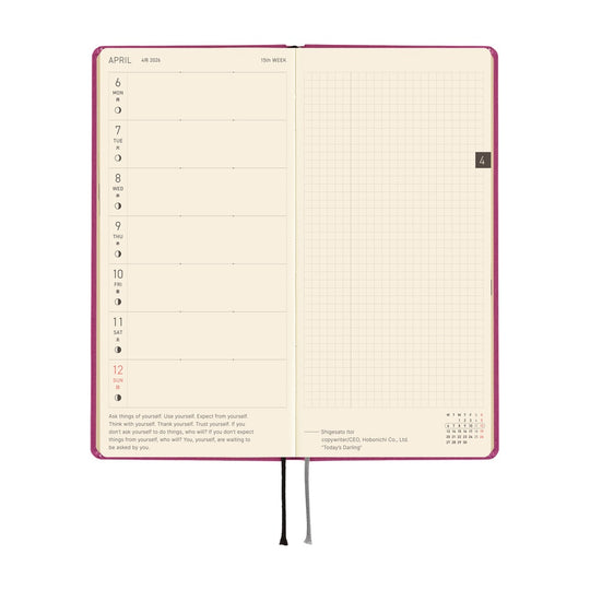 Hobonichi Weeks English Tall & Slim Colours- Peony Purple