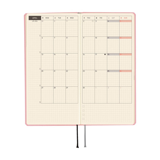 Hobonichi Weeks English Tall & Slim Colours- Strawberry Milk