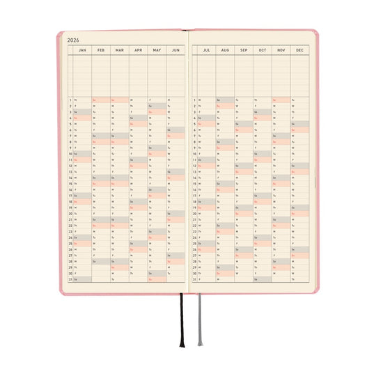 Hobonichi Weeks English Tall & Slim Colours- Strawberry Milk